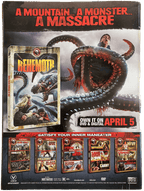 Fangoria Magazine #302 - includes giant poster featuring monster tentacles attacking a man with horror DVD ads below.