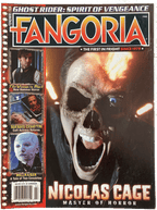 Fangoria Magazine #310 cover featuring Nicolas Cage as a flaming skull figure from Ghost Rider: Spirit of Vengeance