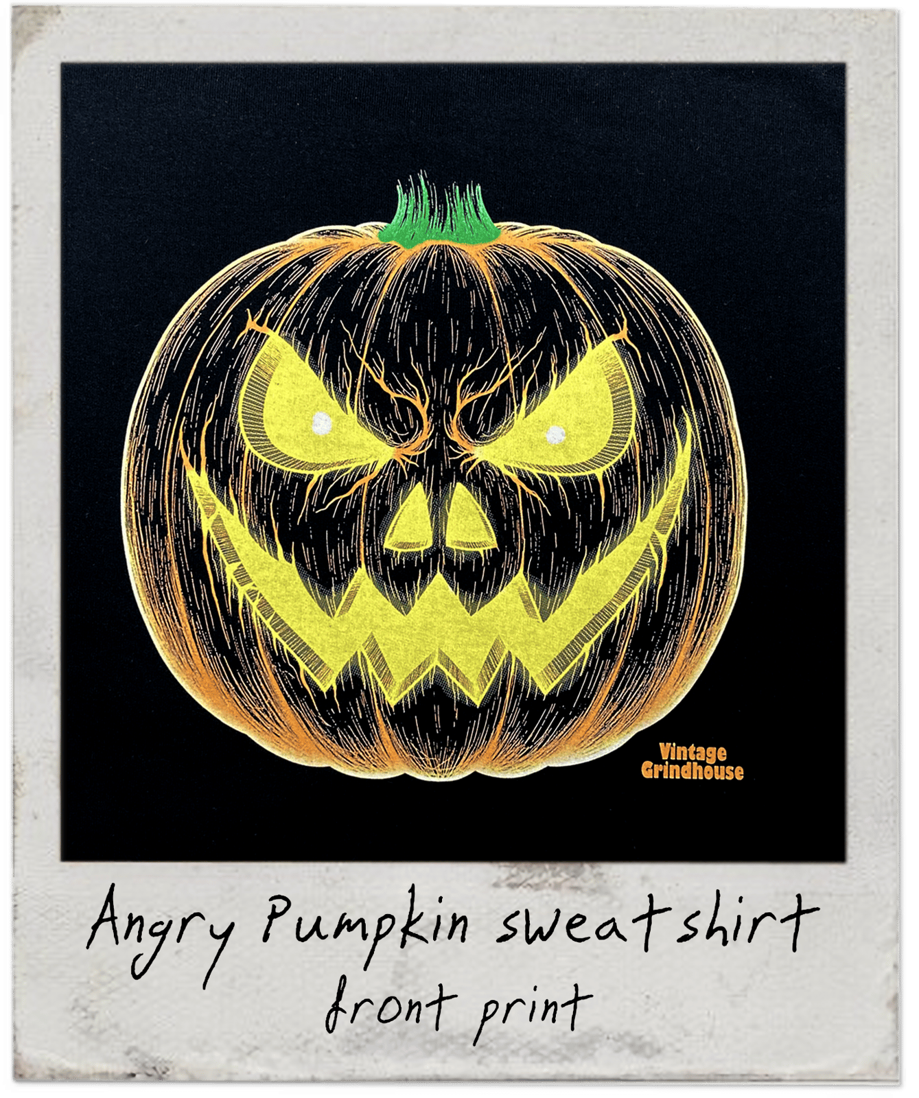 Angry Pumpkin sweatshirt - glows in the dark!