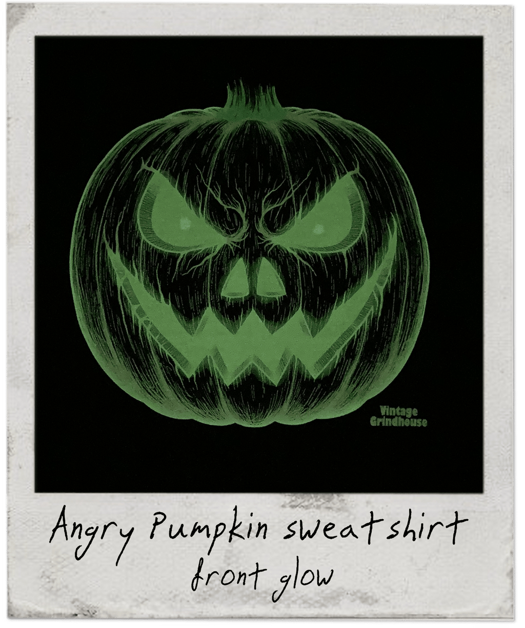 Angry Pumpkin sweatshirt - glows in the dark!