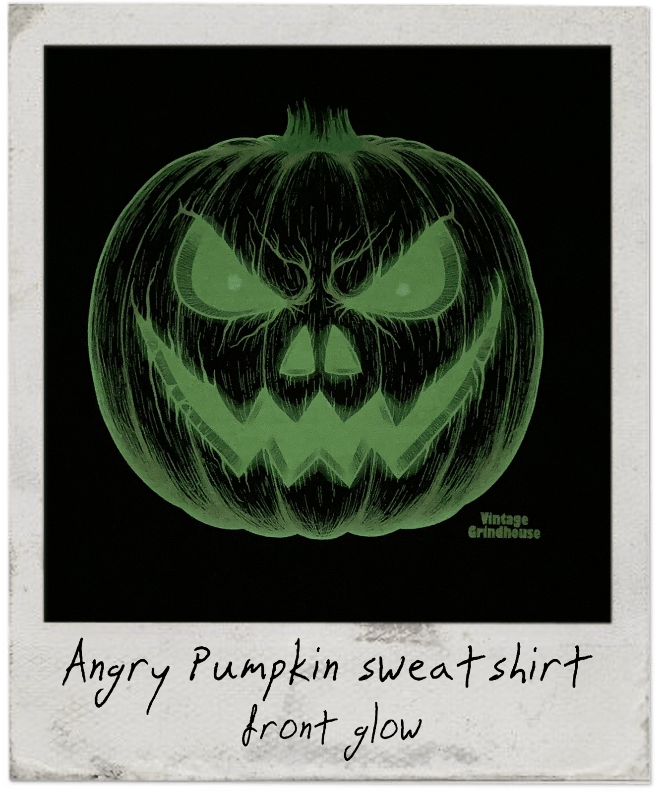 Angry Pumpkin sweatshirt - glows in the dark!