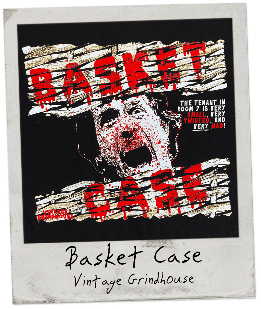 Closeup of Basket Case shirt graphic
