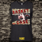 Black sleeveless shirt with 'Basket Case' graphic design on a brick wall background