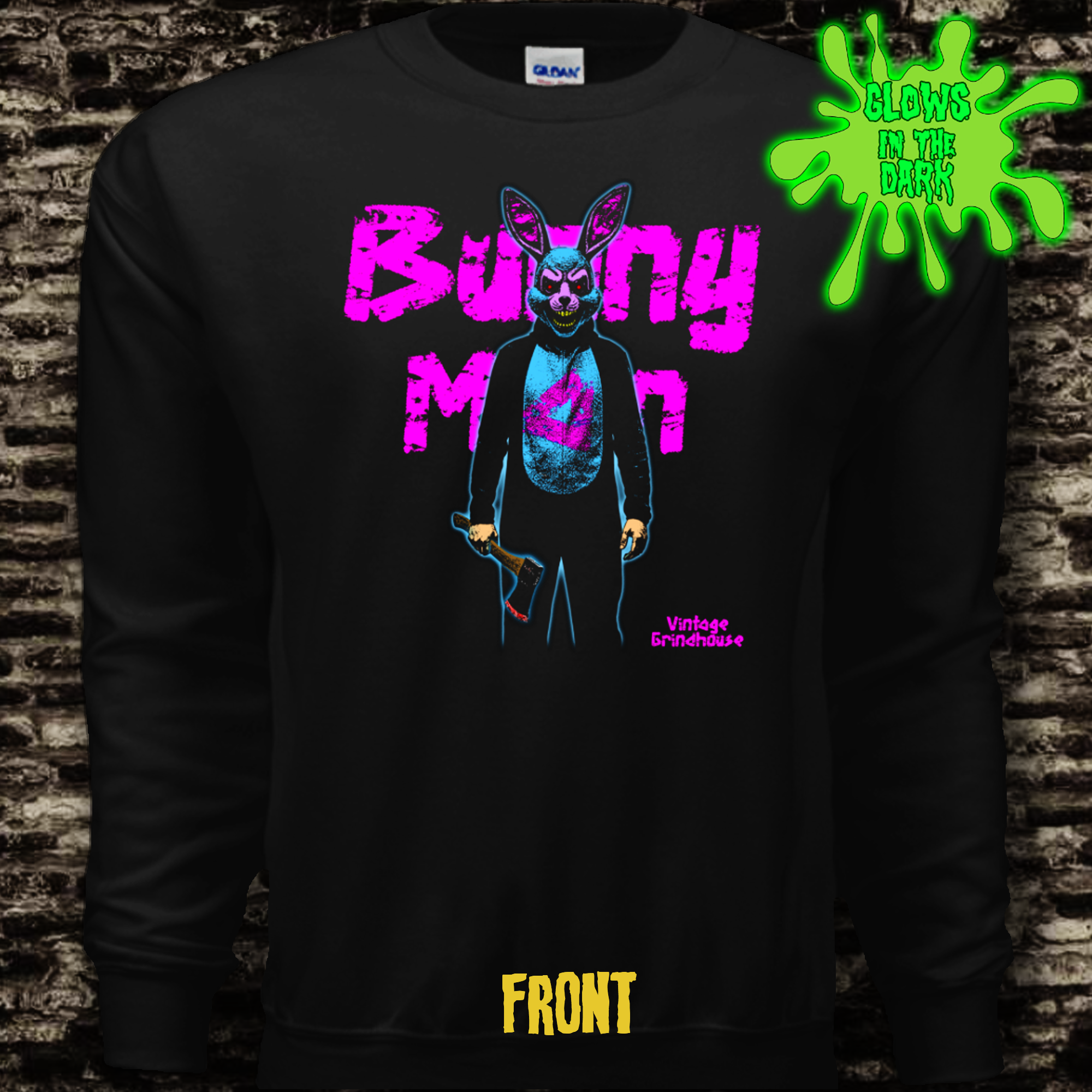 Bunny Man Sweatshirt - glows in the dark!