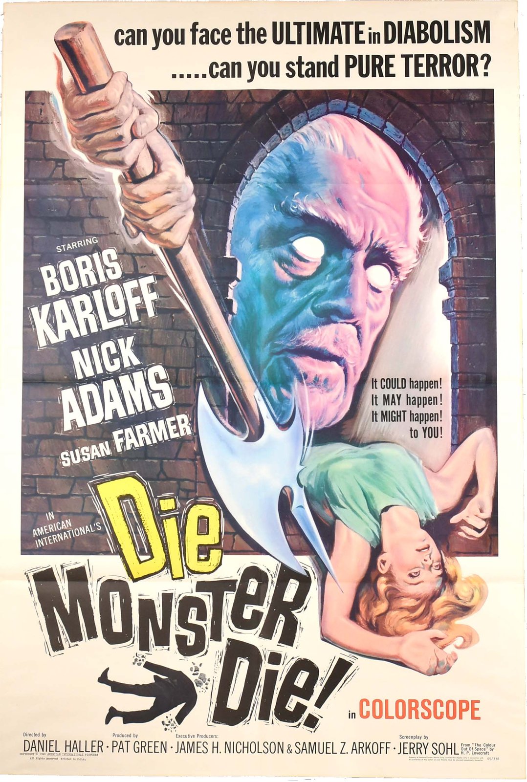 Die Monster Die ORIGINAL theatrical one-sheet (27"x41")