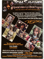 Back cover of Fangoria Magazine #210 promoting Tom Savini’s special makeup effects school with photos of horror prosthetics and creatures
