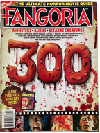 Fangoria Magazine #300 cover with blood-dripping 300 text, horror movie monsters, and vintage grindhouse style elements