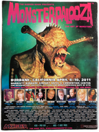 Fangoria Magazine #300 featuring vintage Monsterpalooza art event poster with a grotesque monster and event details in bold colors