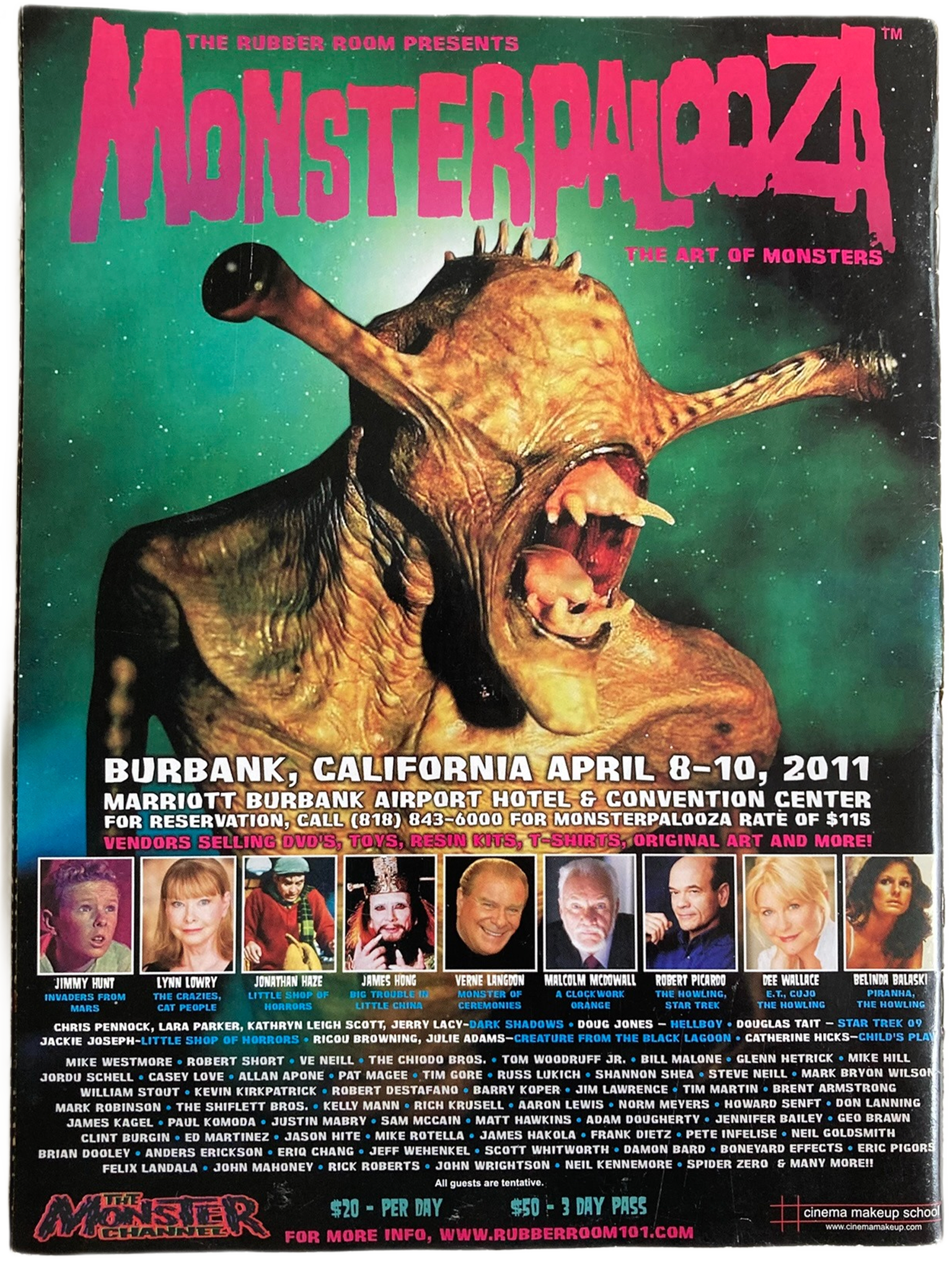 Fangoria Magazine #300 featuring vintage Monsterpalooza art event poster with a grotesque monster and event details in bold colors