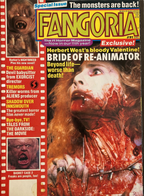 Fangoria Magazine #91 cover featuring horror film Bride of Re-Animator and monster highlights from classic cult movies.