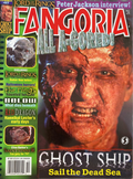 Fangoria Magazine #217 cover featuring gruesome horror makeup and promos for Ghost Ship and Lord of the Rings interviews