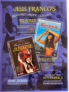 Fangoria Magazine #217 back cover featuring vintage grindhouse DVD releases of erotic classic films by Jess Franco.