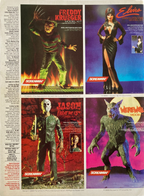 Fangoria Magazine #82 page showing horror model kits including Freddy Krueger, Elvira, Jason, and Werewolf figures.