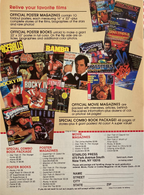 Fangoria Magazine #74 page showing various vintage movie and poster magazines with colorful film cover art and promotional text