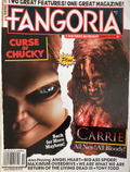 Fangoria Magazine #327 cover featuring Curse of Chucky and a bloody Carrie promoting horror film features and reviews