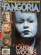 Fangoria Magazine #312 cover featuring a haunting doll face with horror film titles and feature highlights from April issue