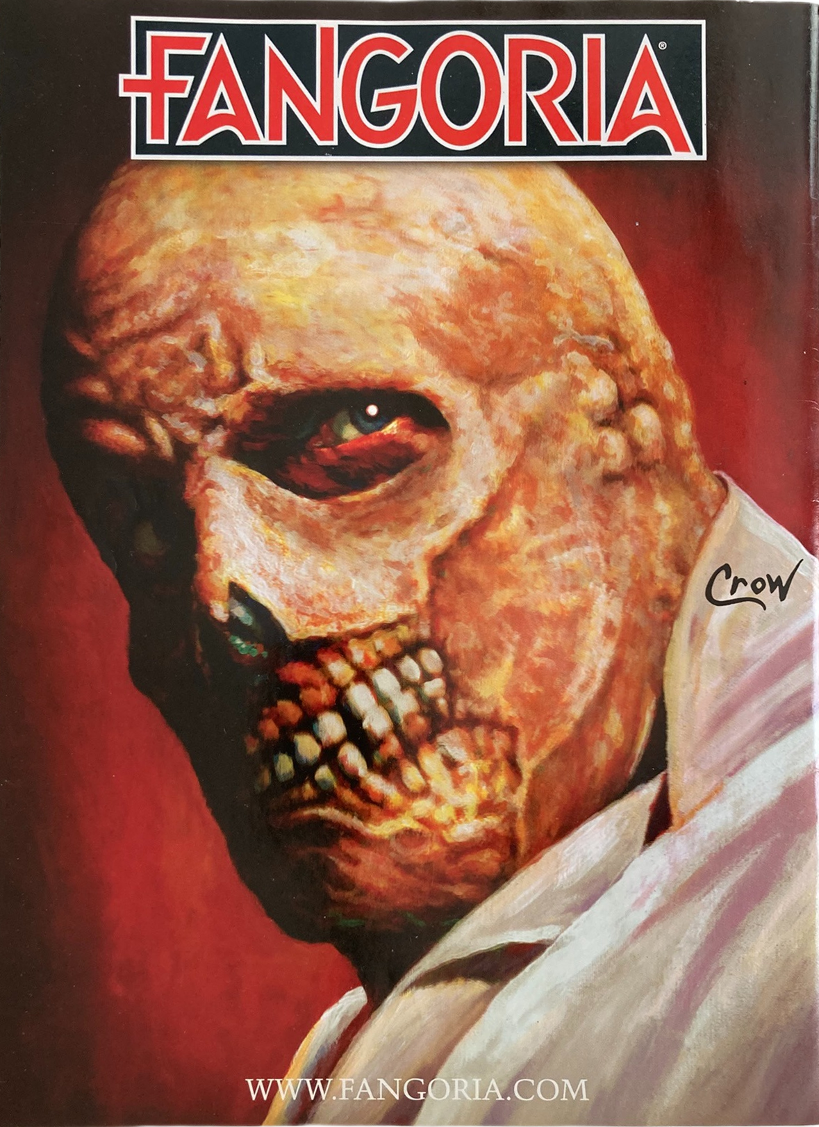Fangoria Magazine #314 cover featuring a grotesque vintage grindhouse horror face with textured skin and a dark background