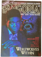 Fangoria Vol. 2 #12 Special Subscriber Werewolves Within Cover showing actor Sam Richardson with a snarling werewolf face nearby