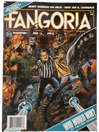 Fangoria Vol. 2 #8 magazine cover featuring classic horror icons in a dramatic vintage grindhouse style scene