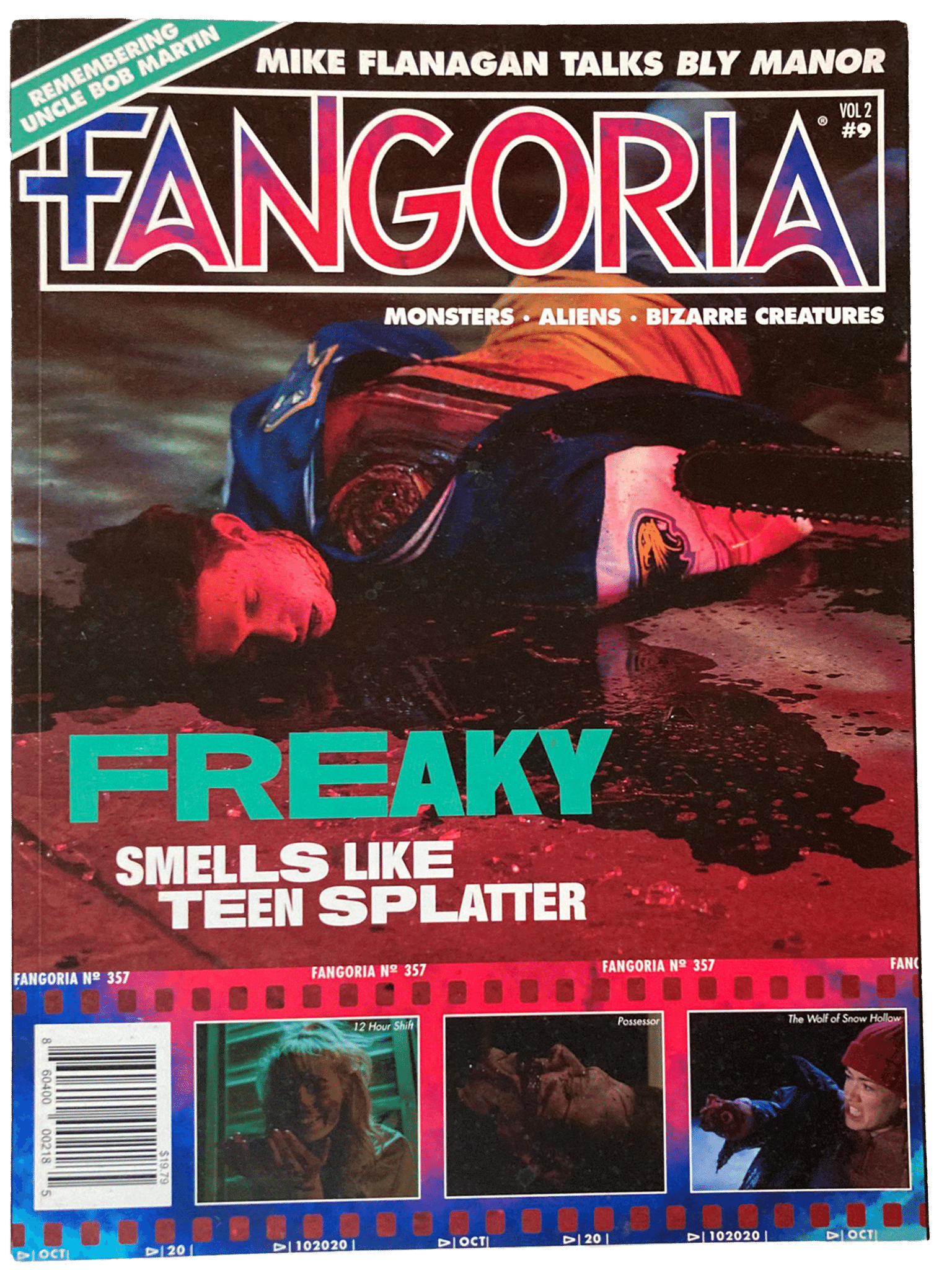 Fangoria Vol. 2 #9 magazine cover with horror film stills and bold text about monsters and splatter themes