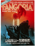 Fangoria Vol. 2 #11 magazine cover featuring Godzilla and Kong battle scene with cityscape and red-orange sky backdrop