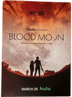 Fangoria Vol. 2 #11 magazine cover featuring Blood Moon Hulu series with silhouetted figures and blood red sky background