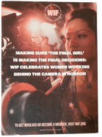Fangoria Vol. 2 #10 cover highlighting women filmmakers in horror with camera and bold white text promoting WIF organization.