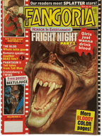 Fangoria Magazine #76 cover featuring horror character with open mouth and text about horror films and posters