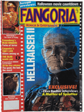 Fangoria Magazine #78 featuring Hellraiser II cover with Pinhead and horror movie countdown in vintage grindhouse style.
