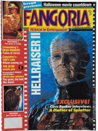 Fangoria Magazine #78 featuring Hellraiser II cover with Pinhead and horror movie countdown in vintage grindhouse style.