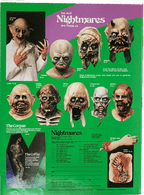 Fangoria Magazine #78 horror feature showing vintage monster masks and props with detailed descriptions on green background.