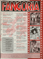 Fangoria Magazine #143 back cover showing vintage horror film scenes and table of contents from June 1995 issue