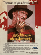 Fangoria Magazine #55 featuring Freddy Krueger from A Nightmare on Elm Street 2 with detailed horror makeup and blood splatter effects.