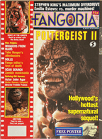 Fangoria Magazine #54 cover featuring Poltergeist II with horror creature and film fright headlines from classic horror movies.