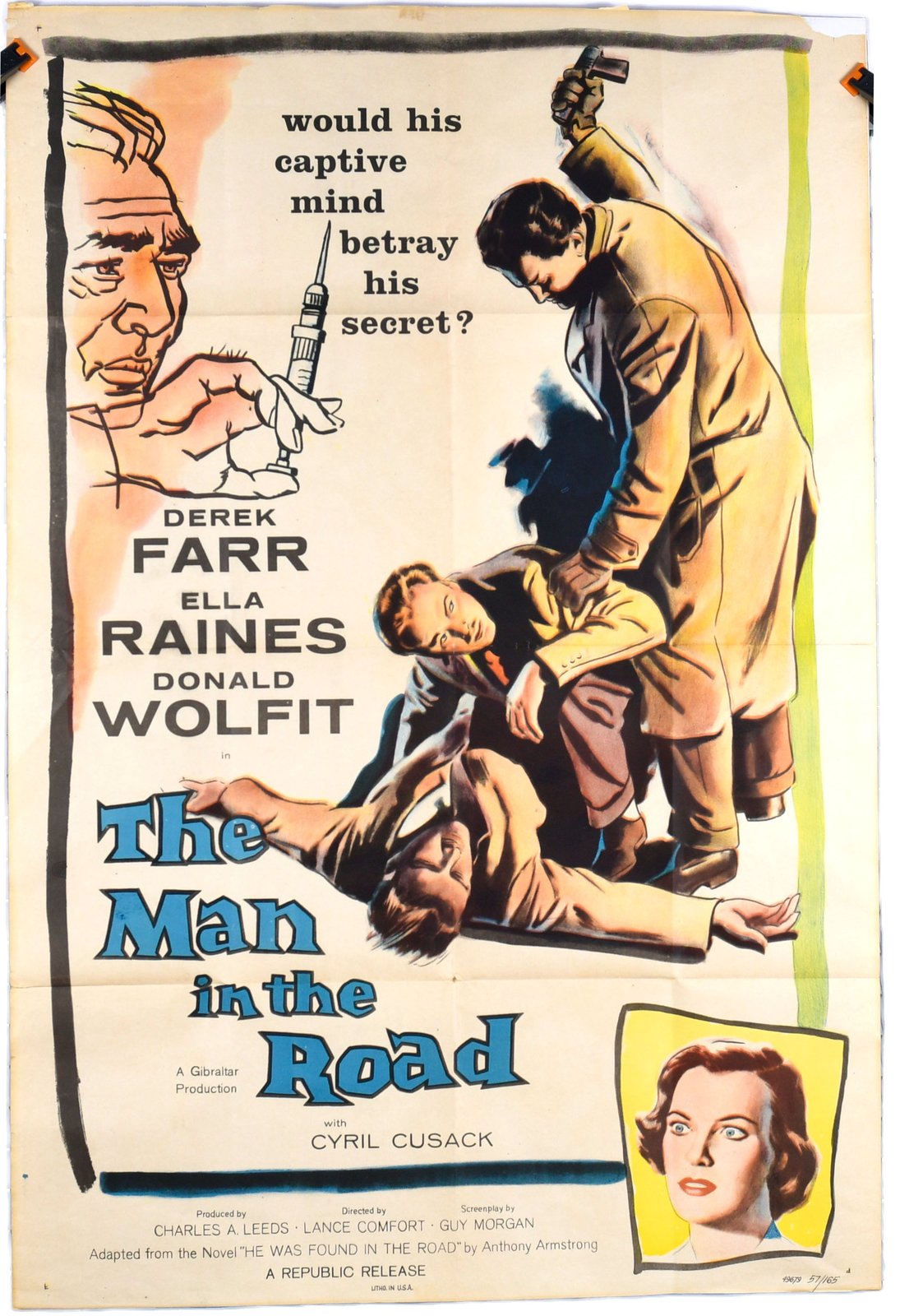 The Man in the Road ORIGINAL theatrical one-sheet (27"x41")