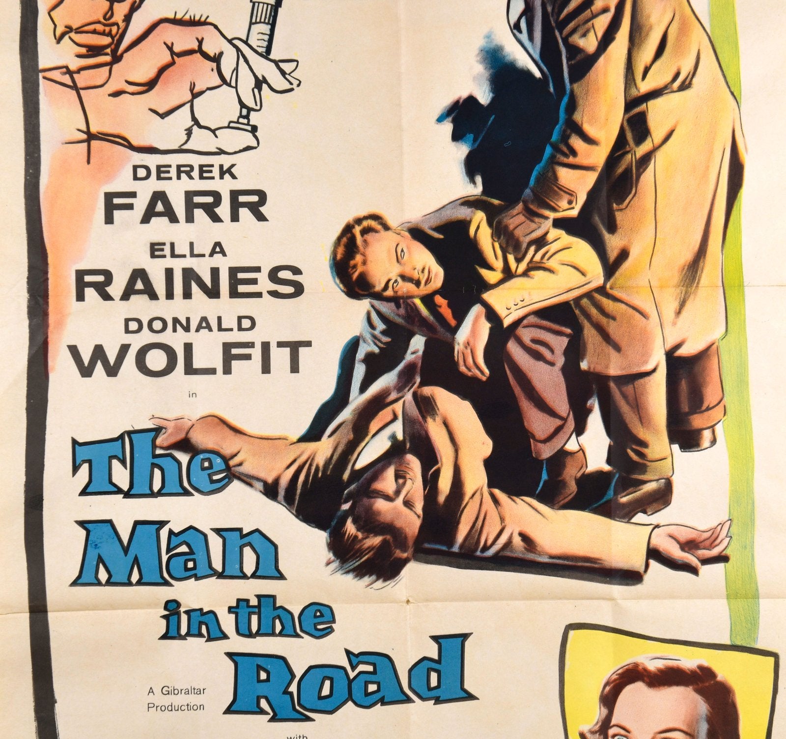The Man in the Road ORIGINAL theatrical one-sheet (27"x41")