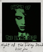 Poster of 'Night of the Living Dead' with a front glow effect on a black background.