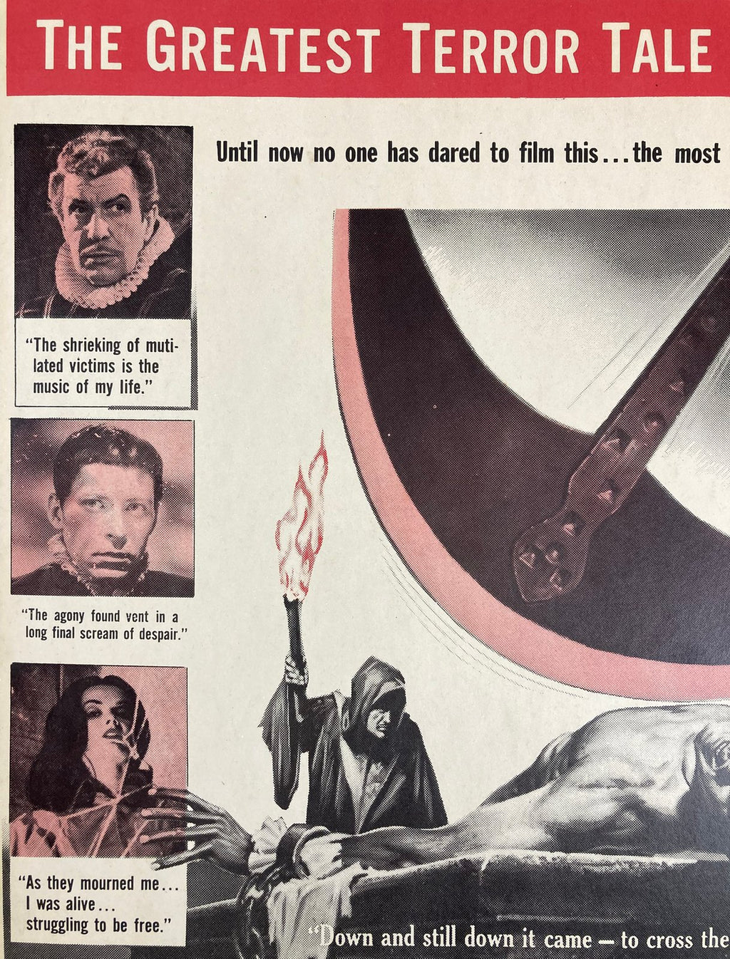 The Pit and the Pendulum 1961 window card (14"x22")