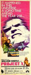 Project X (1968) ORIIGINAL theatrical  insert (14"x36")