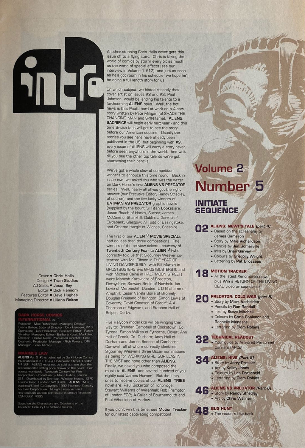 Vintage magazine page with text and a logo on a beige background