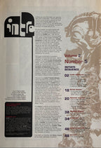 Vintage magazine page with text and a logo on a beige background