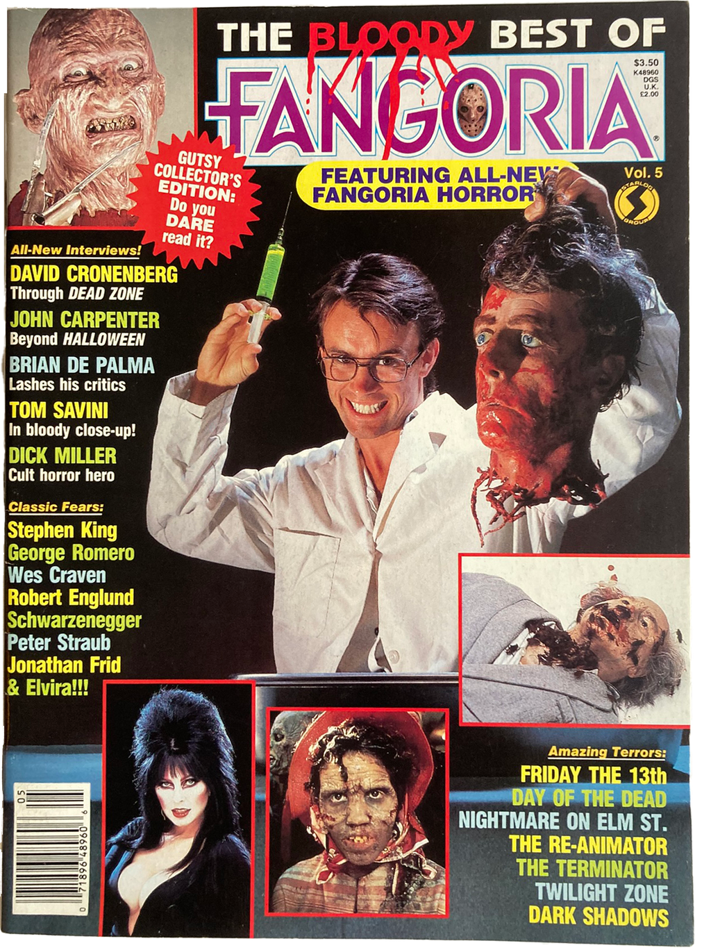 Magazine cover of 'The Bloody Best of Fangoria #5 featuring horror movie images and text.