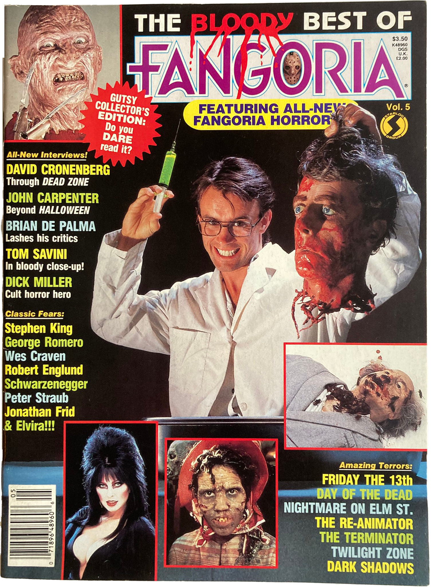 Magazine cover of 'The Bloody Best of Fangoria #5 featuring horror movie images and text.