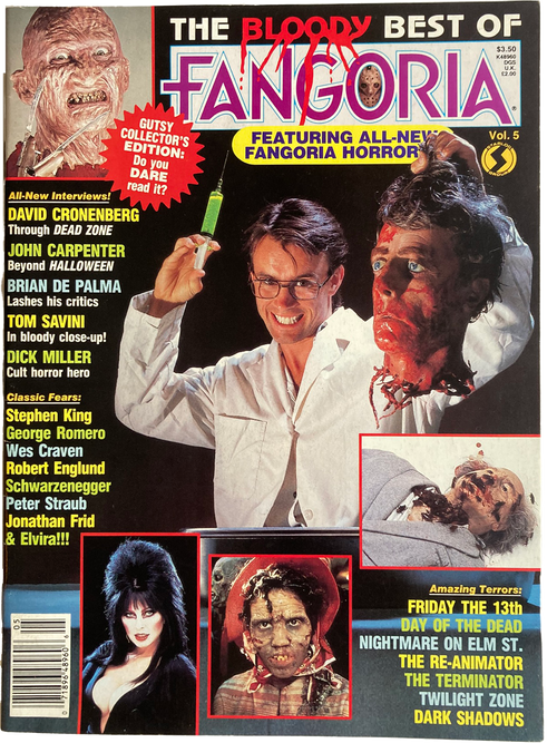Magazine cover of 'The Bloody Best of Fangoria #5 featuring horror movie images and text.