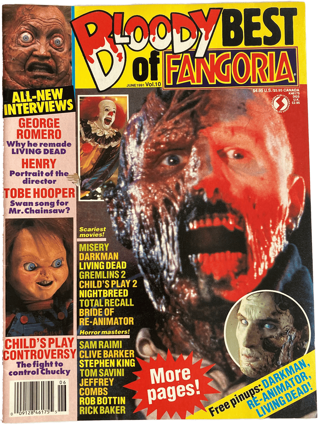 Magazine cover titled 'Bloody Best of Fangoria' featuring horror movie characters.