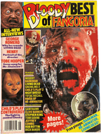 Magazine cover titled 'Bloody Best of Fangoria' featuring horror movie characters.