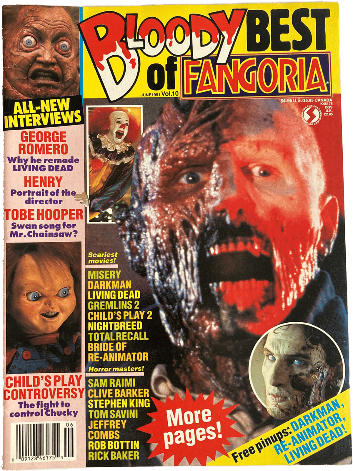 Magazine cover titled 'Bloody Best of Fangoria' featuring horror movie characters.
