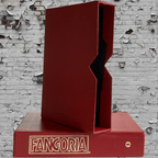 Red bookend with 'Fangoria' branding against a textured wall background