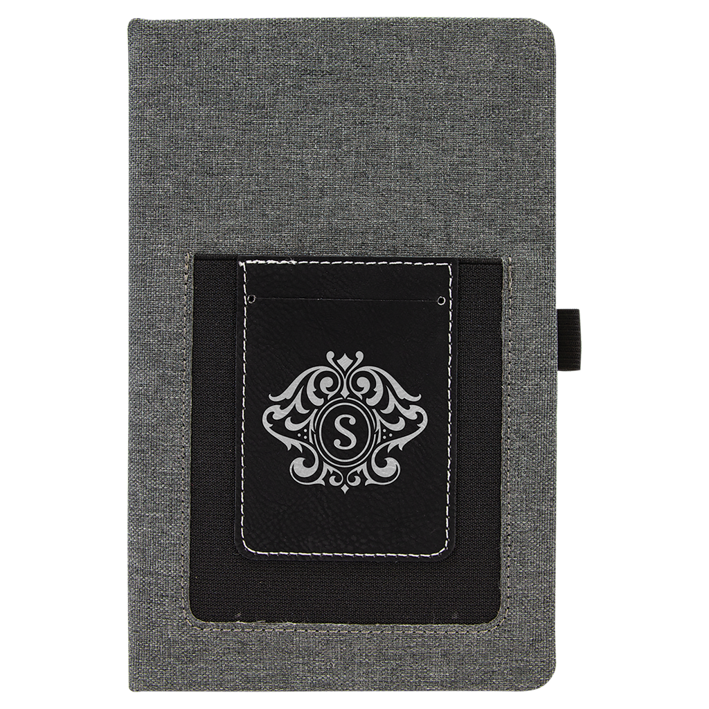 Leatherette Journal with Cell/Card Slot