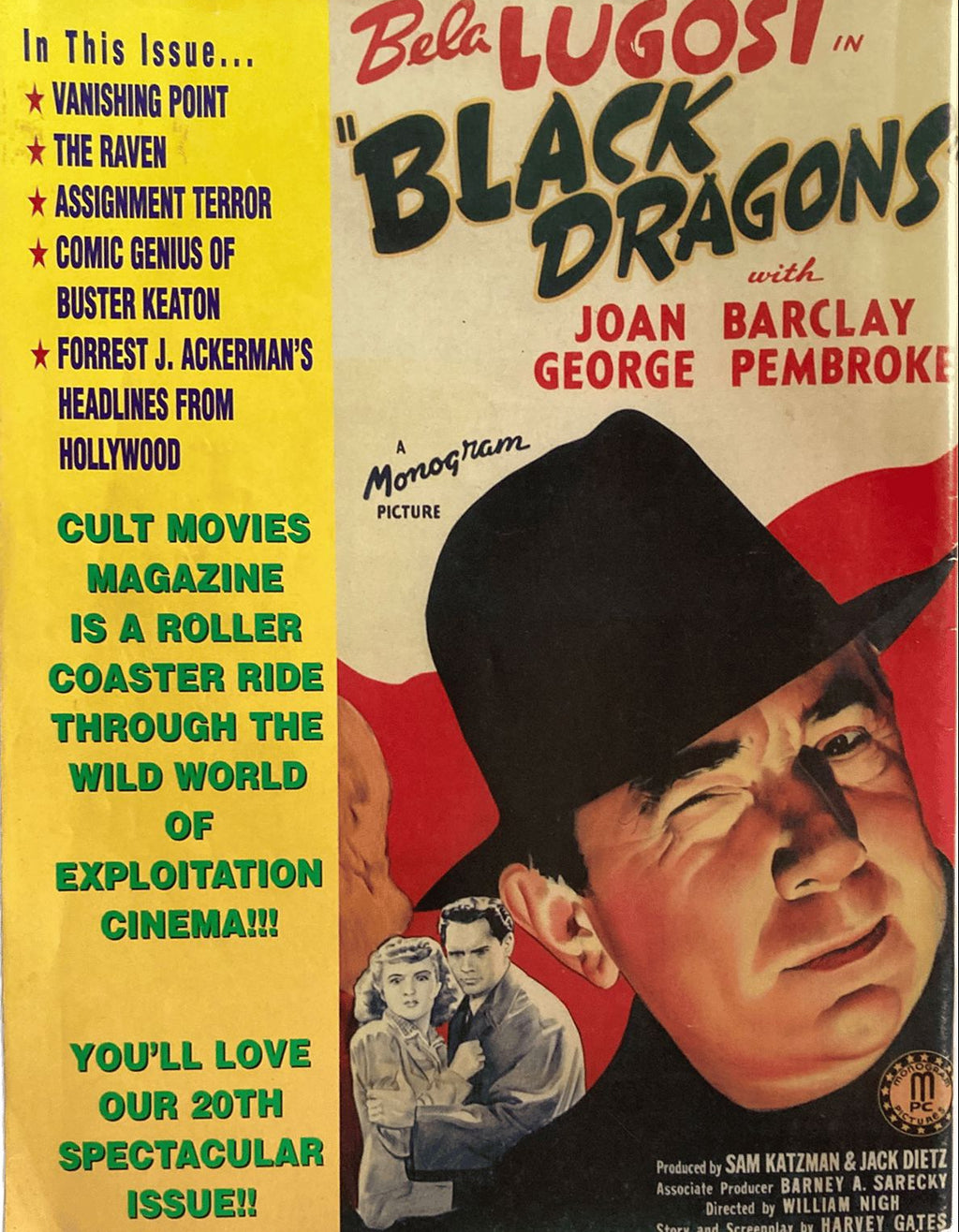 Vintage movie poster for 'Black Dragons' featuring Bela Lugosi, Joan Barclay, and George Pembroke.